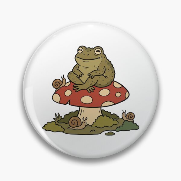 Item preview, Cute Goblincore Toad on Mushroom Illustration designed and sold by urchoice002.