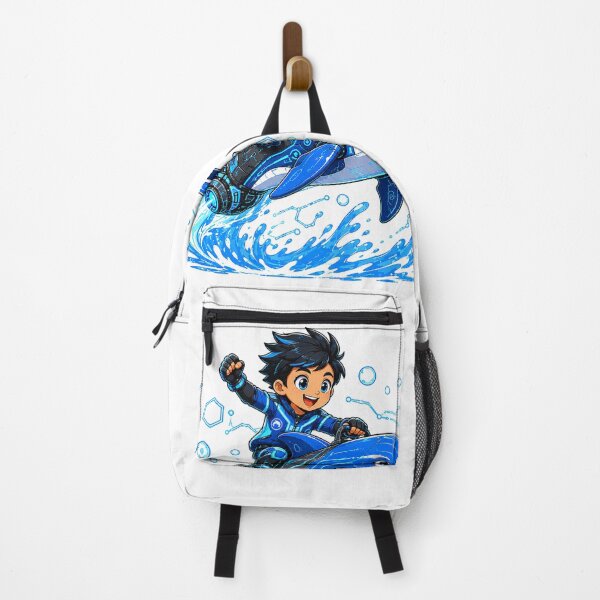Item preview, Futuristic Robot Dolphin Rider – Ocean Adventure Cartoon designed and sold by Nubian Style.