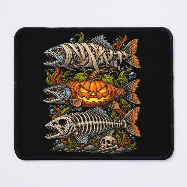 Item preview, Halloween Fish Skeleton Pumpkin Funny Spooky Fishing Horror Angler Ocean Lover Vintage Halloween designed and sold by 76Valeria.