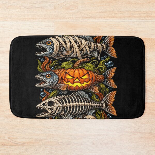 Item preview, Halloween Fish Skeleton Pumpkin Funny Spooky Fishing Horror Angler Ocean Lover Vintage Halloween designed and sold by 76Valeria.