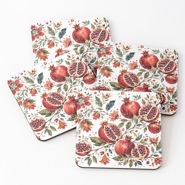 Item preview, Watercolor Pomegranate Botanical Pattern designed and sold by Gold Turtle  Lina.