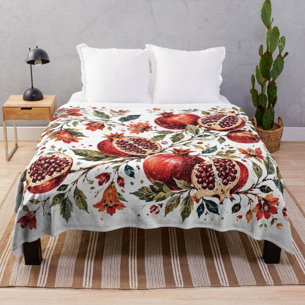 Item preview, Watercolor Pomegranate Botanical Pattern designed and sold by Gold Turtle Lina.