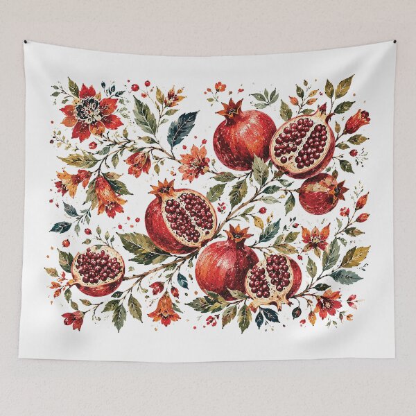 Item preview, Watercolor Pomegranate Botanical Pattern designed and sold by Gold Turtle  Lina.