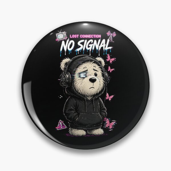 Item preview, Emo Teddy Bear Headphones No Signal Streetwear designed and sold by CurrentPhase.