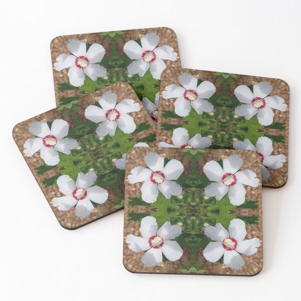 Item preview, White hibiscus flower, mirror image designed and sold by lyloubeaupere.