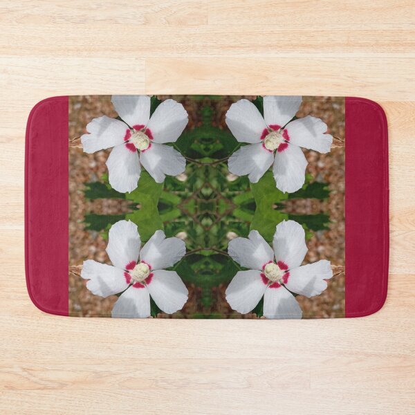 Item preview, White hibiscus flower, mirror image designed and sold by lyloubeaupere.