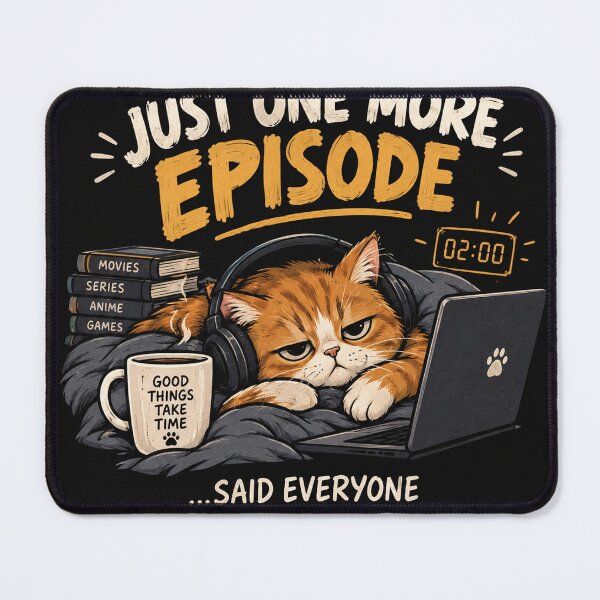 Item preview, Just One More Episode – Funny Cat Binge Watching Late Night Design designed and sold by 3bqre.