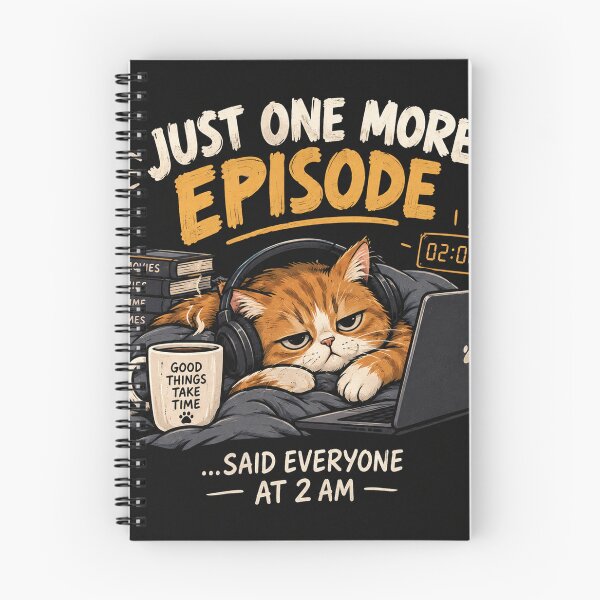 Item preview, Just One More Episode – Funny Cat Binge Watching Late Night Design designed and sold by 3bqre.