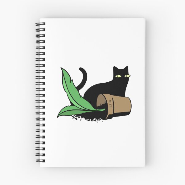 Item preview, black cat with plant designed and sold by Borublue.