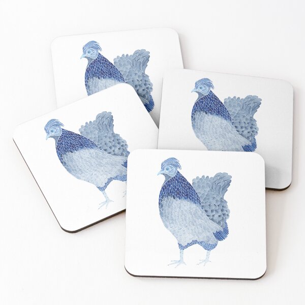 Item preview, Whimsical Blue Hen Watercolor Painting designed and sold by Sonoran Glimmer.