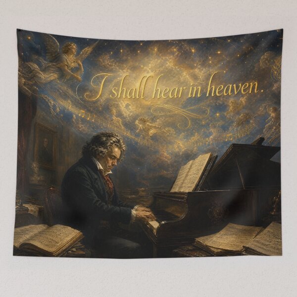 Item preview, I Shall Hear in Heaven Beethoven Quote | Celestial Music Dark Academia Art designed and sold by DoReMiStudio.