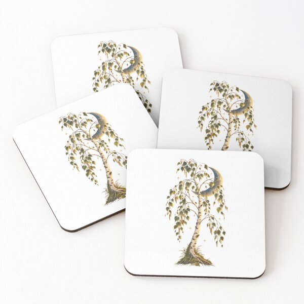 Item preview, Silver Birch Tree | Moonlit Celtic Tree Lore Art | Pagan Folklore Gift designed and sold by Brackenlume Studio.