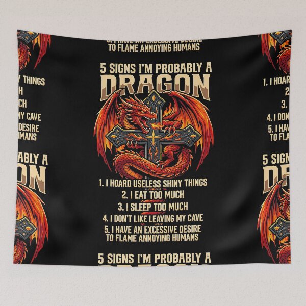 Item preview, 5 Signs I'm Probably A Dragon designed and sold by Art-Max.