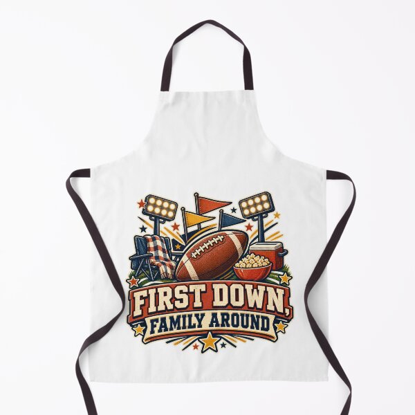 Item preview, First Down Family Around Football Game Day Art designed and sold by CheerfulNest.