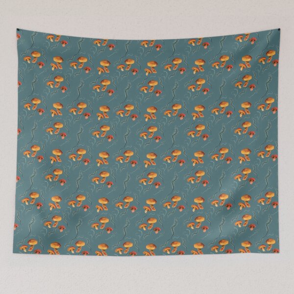 Item preview, Mushroom Cluster on Teal designed and sold by jennifer-a-lane-design.