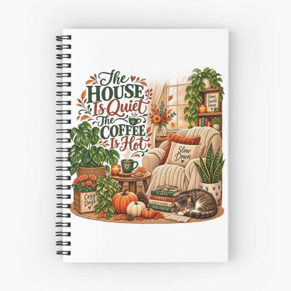 Item preview, The House Is Quiet, The Coffee Is Hot | Cozy Fall Plant Lover designed and sold by CottageGardenCo.