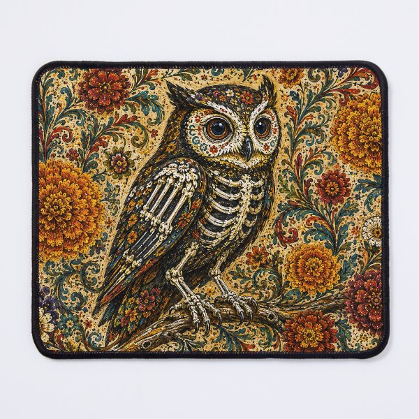 Item preview, Día de los Muertos Skeletal Owl Folk Art Halloween designed and sold by newnomads-art.