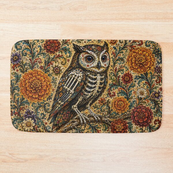 Item preview, Día de los Muertos Skeletal Owl Folk Art Halloween designed and sold by newnomads-art.