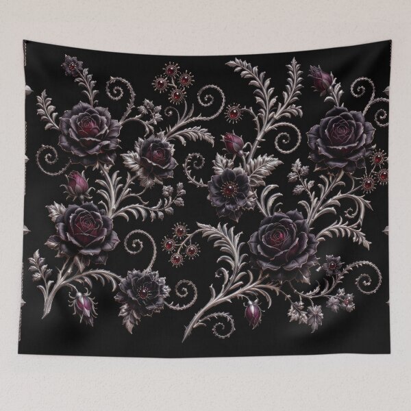 Item preview, Black Roses & Silver Filigree designed and sold by DansCreations42.