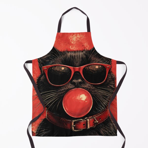 Item preview, Black Cat with Red Sunglasses Retro Pop Art designed and sold by RkskArt.