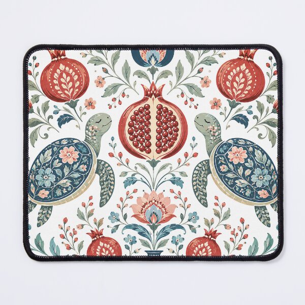 Item preview, Folk Art Turtles and Pomegranate Design designed and sold by Gold Turtle Lina.