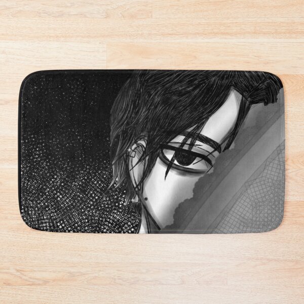 Item preview, Anime guy looking from amrchair back. Black and white style. designed and sold by YaroshMaria.