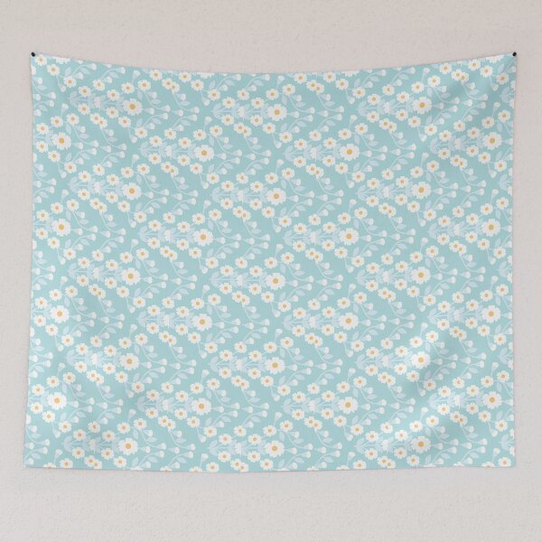 Item preview, Cute Sky Blue & White Daisy Meadow Floral Seamless Pattern designed and sold by LuxocaDesigns24.