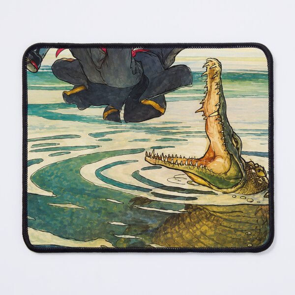Item preview, Peter Pan Wall Art, Captain Hook Right into the Jaws of the Crocodile, Vintage Alice Bolingbroke Woodward Illustration designed and sold by RickE.
