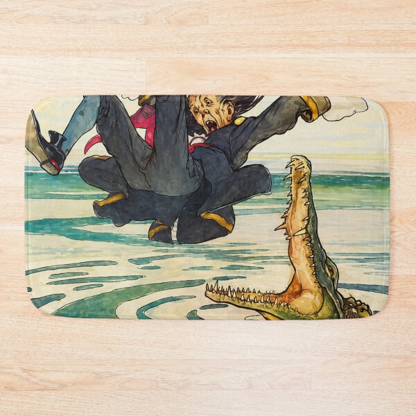 Item preview, Peter Pan Wall Art, Captain Hook Right into the Jaws of the Crocodile, Vintage Alice Bolingbroke Woodward Illustration designed and sold by RickE.