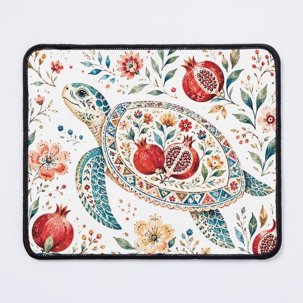 Item preview, Watercolor Sea Turtle Pomegranate Floral Art designed and sold by Gold Turtle  Lina.