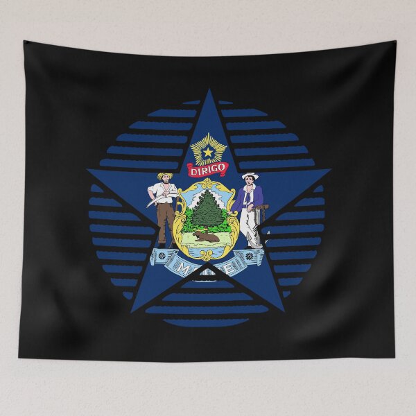 Item preview, Retro Maine Star Shaped Flag ME designed and sold by shitpostee.