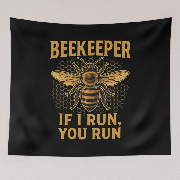 Item preview, Beekeeper If I Run You Run T-Shirt - Funny Bee Keeper Shirt - Beekeeping Men Vintage Bee Keeper Outfit designed and sold by Dabbing Turtle Designs.