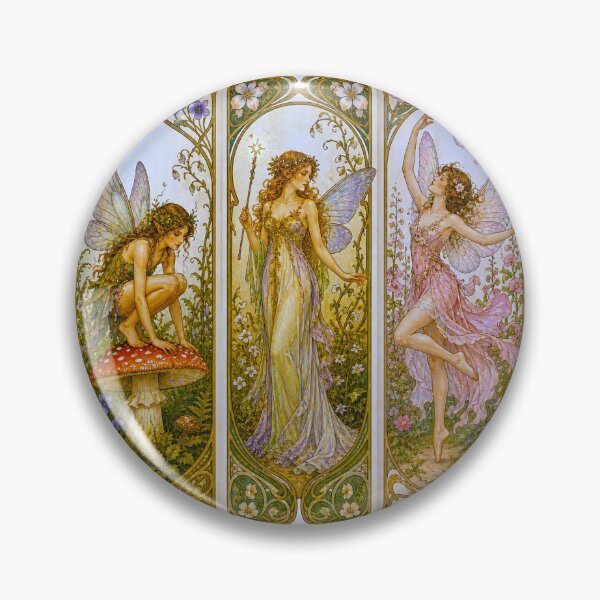 Item preview, Art Nouveau Fairies in the Forest designed and sold by 3rdBirdInk.