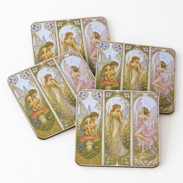 Item preview, Art Nouveau Fairies in the Forest designed and sold by 3rdBirdInk.