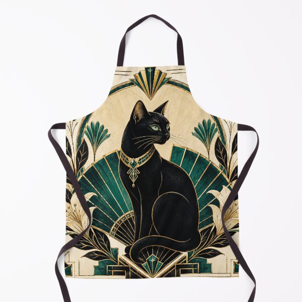 Item preview, Art Deco Black Cat Emerald Design designed and sold by Gold Turtle Lina.