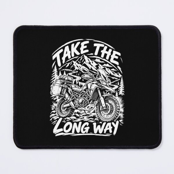 Item preview, Take The Long Way Adventure Motorcycle designed and sold by JesterKrewArt.