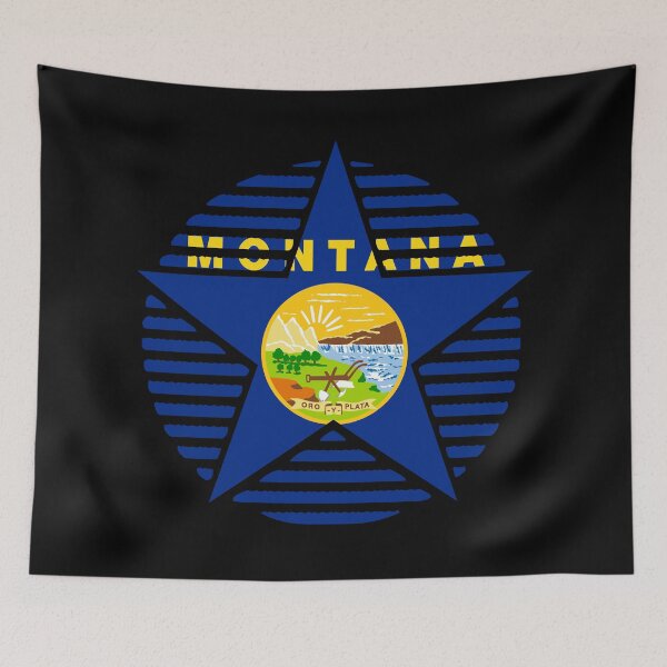 Item preview, Retro Montana Star Shaped Flag MT designed and sold by shitpostee.