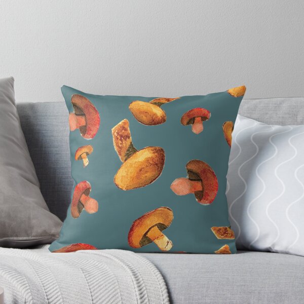 Item preview, Mushrooms Scattered on Teal designed and sold by jennifer-a-lane-design.