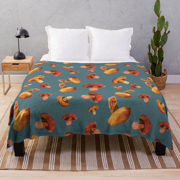 Item preview, Mushrooms Scattered on Teal designed and sold by jennifer-a-lane-design.