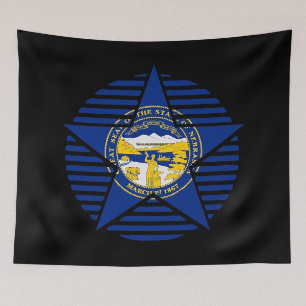 Item preview, Retro Nebraska Star Shaped Flag NE designed and sold by shitpostee.