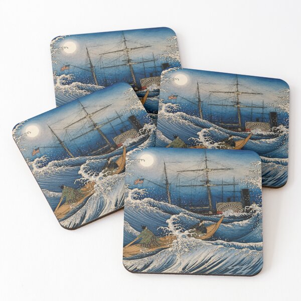 Item preview, Japanese Wave Wall Art, Headed to the Black Ships, Yoshida Shoin Ukiyo-e Print designed and sold by RickE.