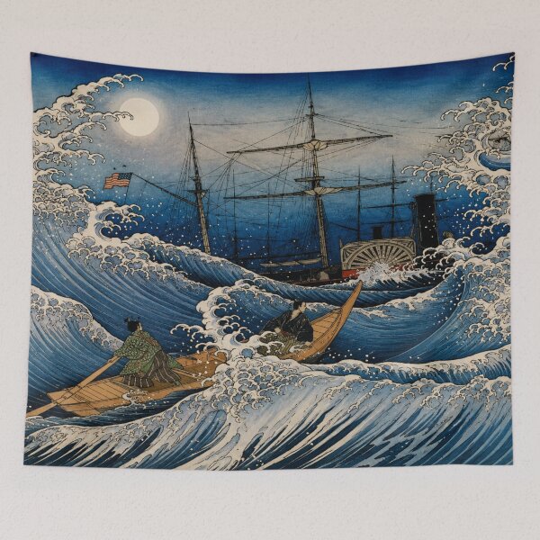 Item preview, Japanese Wave Wall Art, Headed to the Black Ships, Yoshida Shoin Ukiyo-e Print designed and sold by RickE.