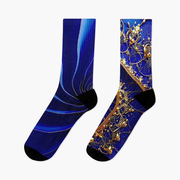 Item preview, Intricate Duality of Royal Navy Velvet and Gold Filigree designed and sold by Vicky Brago-Mitchell®.