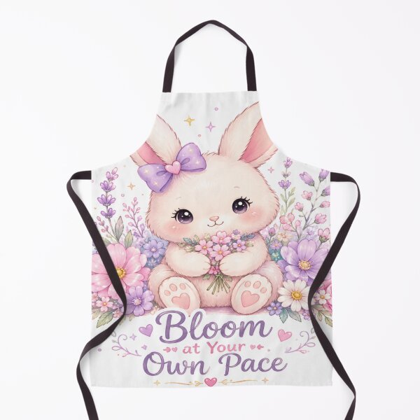 Item preview, Bloom at Your Own Pace Bunny – Cute Kawaii Floral Bunny Inspirational Design designed and sold by Moonlight Studio.