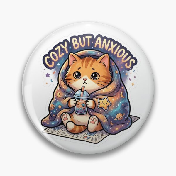 Item preview, Cozy But Anxious Cat Sticker designed and sold by Sema Sema.