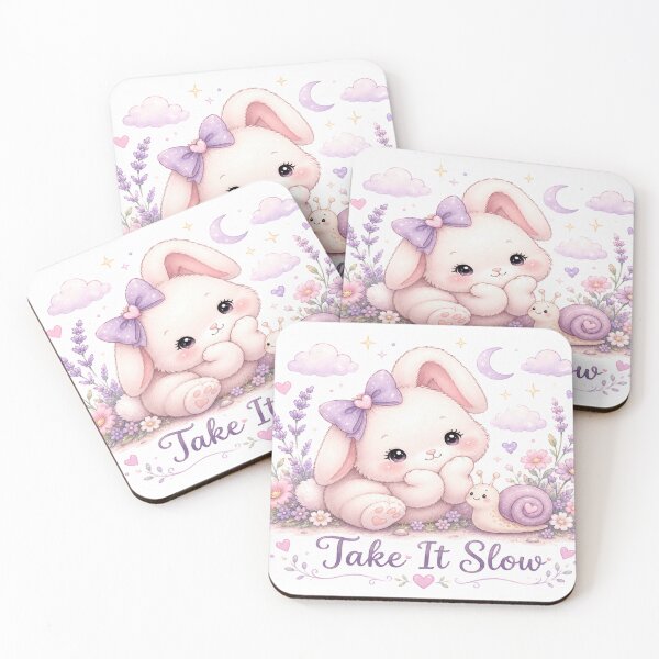 Item preview, Take It Slow Bunny and Snail – Cute Kawaii Pastel Inspirational Design designed and sold by Moonlight Studio.