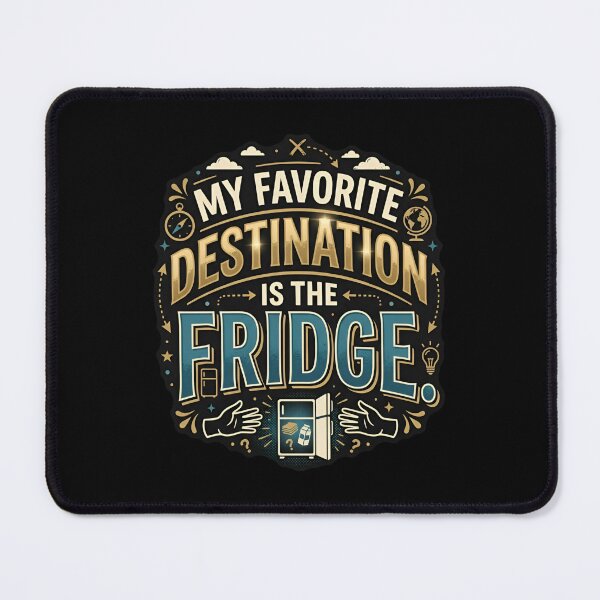 Item preview, My Favorite Destination Is The Fridge Foodie Humor designed and sold by DuckOddity.