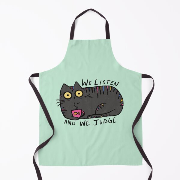 Item preview, We Listen and We Judge Cat designed and sold by Stephanie McRae.