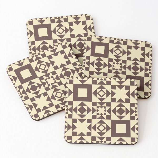 Item preview, Autumnal Farmhouse Quilt in Cream + Brown designed and sold by YesterdayColl.