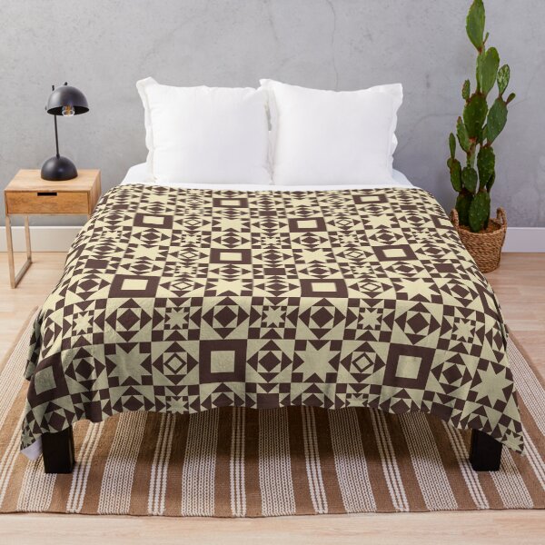 Item preview, Autumnal Farmhouse Quilt in Cream + Brown designed and sold by YesterdayColl.
